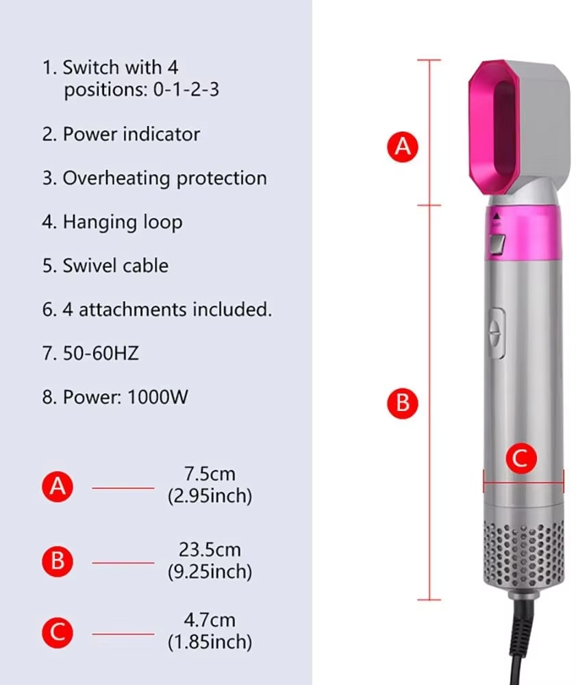 Hot Air Brush (5-in-1)- فرشاة الهواء الساخن (5 في 1)