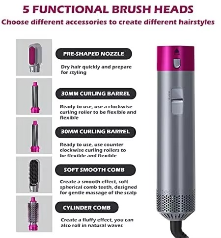 Hot Air Brush (5-in-1)- فرشاة الهواء الساخن (5 في 1)