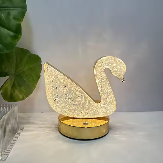 Crystal Swan LED Table Lamp 🦢
