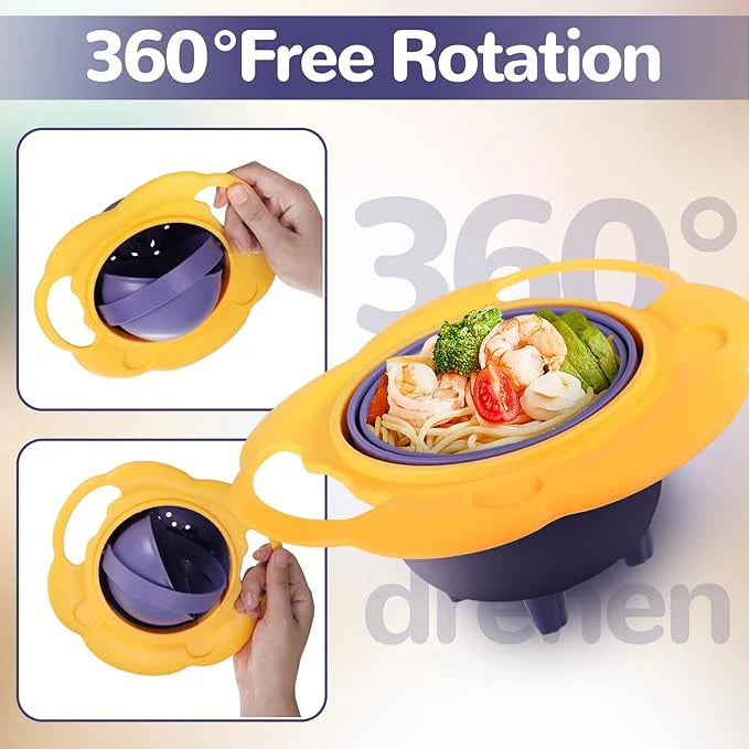 Baby Spill-Proof Gyro Bowl  وعاء الجايرو المقاوم للانسكاب للأطفال