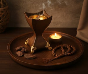 Premium Incense Burner with Stunning Gold Accents موقد بخور فاخر مزين بلمسات ذهبية جذابة
