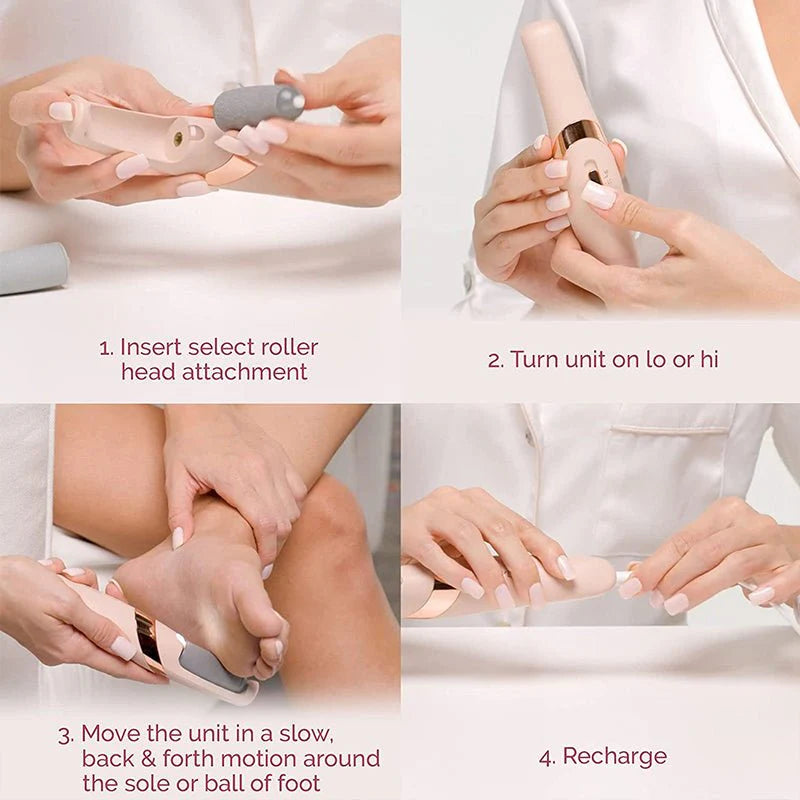 Electric Pedicure Foot File Callus Remover مزيل كالو القدم الكهربائي للعناية بالقدمين وإزالة الجلد الميت