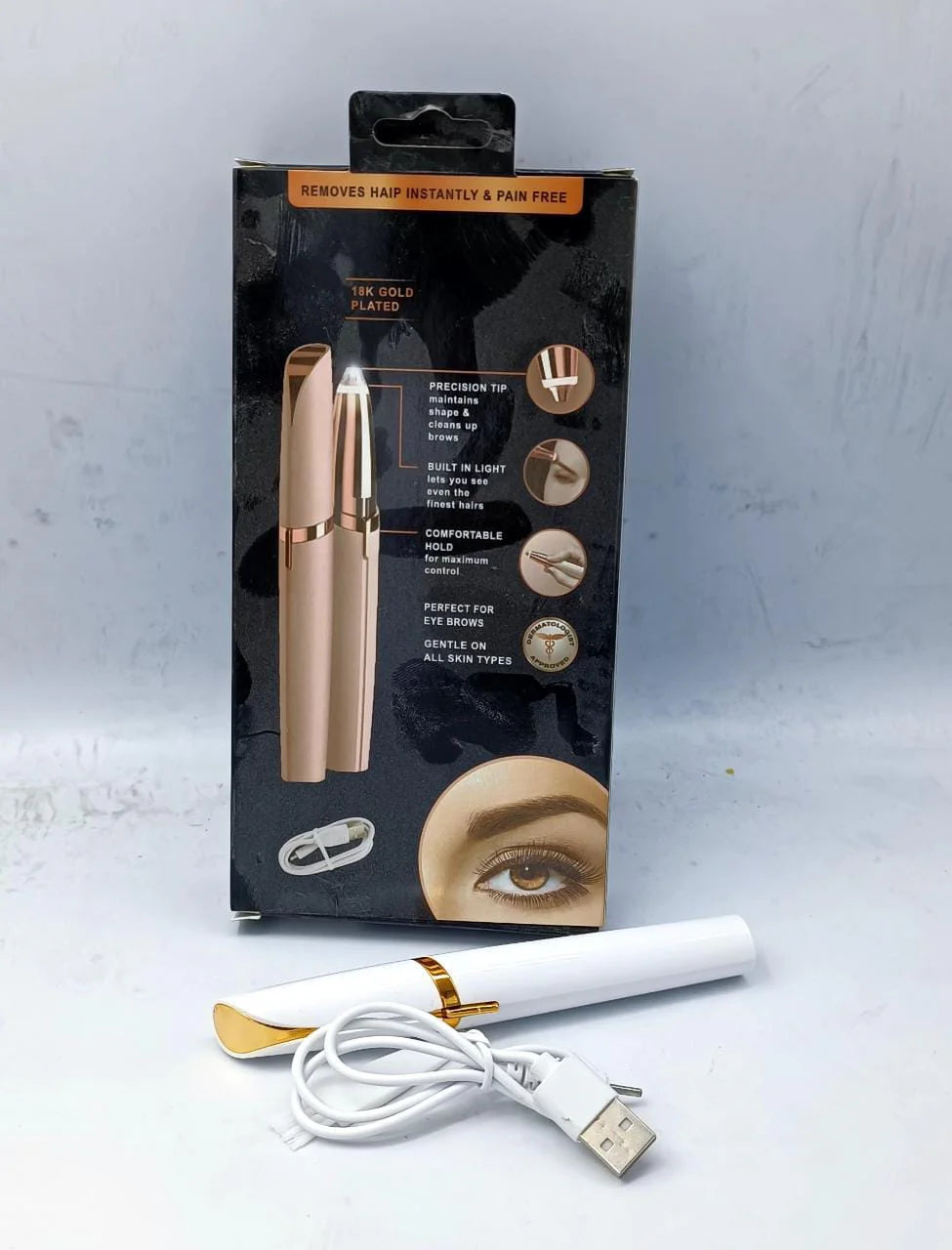 Flawless Eye Brows Hair Remover Electric Trimmer ماكينة تشذيب وإزالة شعر الحواجب الكهربائية فلوليس