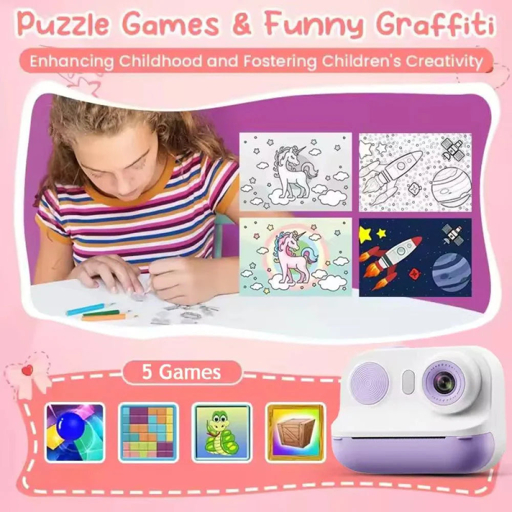 Kids Instant Print Camera كاميرا الطباعة الفورية للأطفال