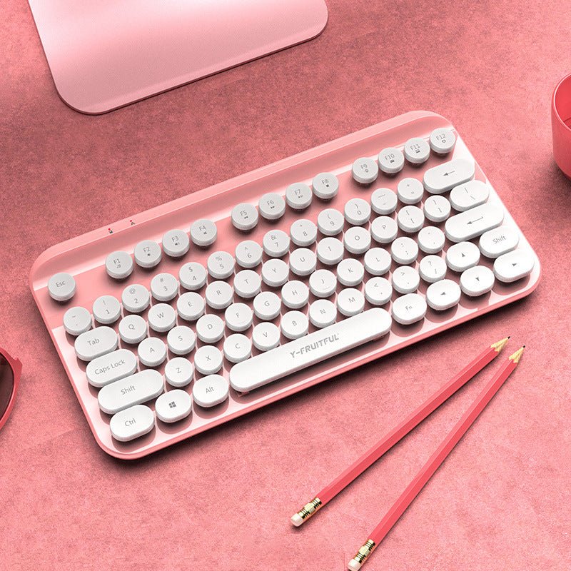 Mini Wireless Keyboard – 2.4G Punk Design لوحة مفاتيح لاسلكية صغيرة بتصميم بانك 2.4G