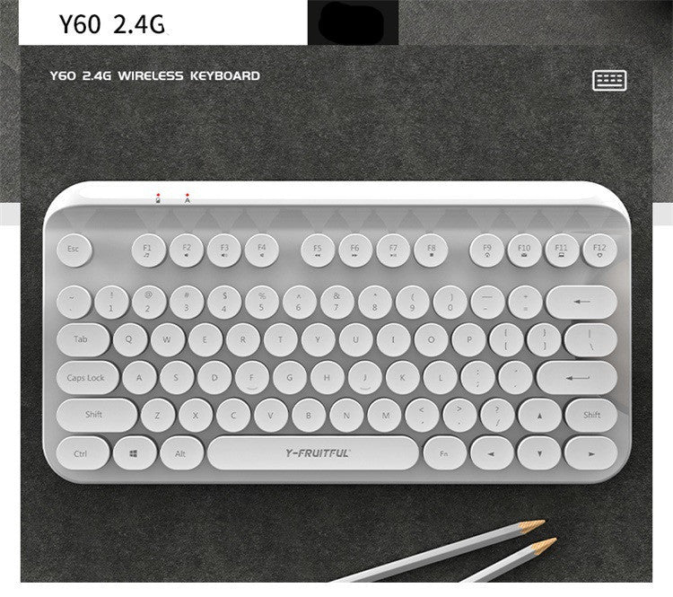 Mini Wireless Keyboard – 2.4G Punk Design لوحة مفاتيح لاسلكية صغيرة بتصميم بانك 2.4G