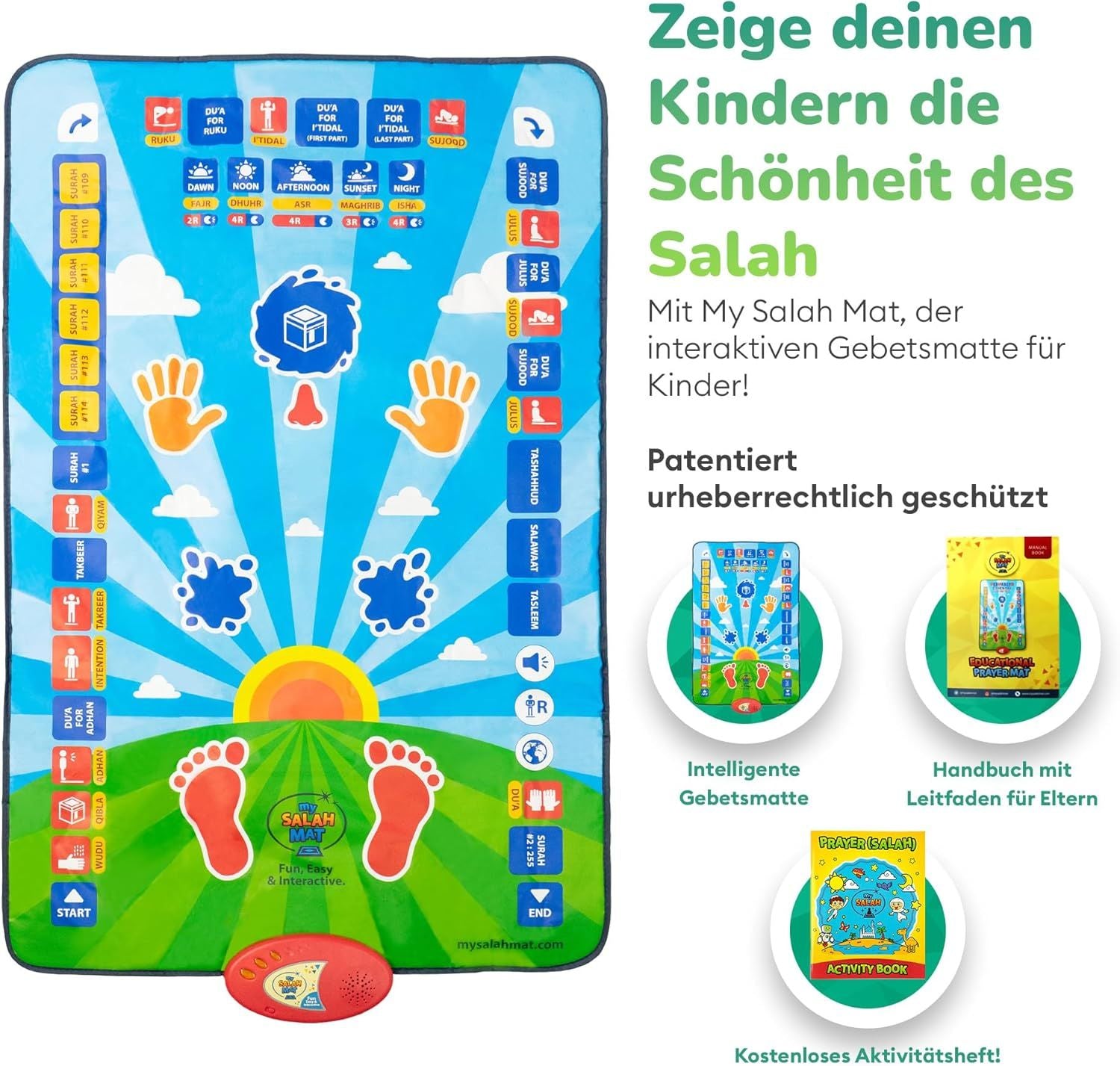 Kids Islamic Learning Prayer Mat سجادة تعليم الصلاة الإسلامية للأطفال