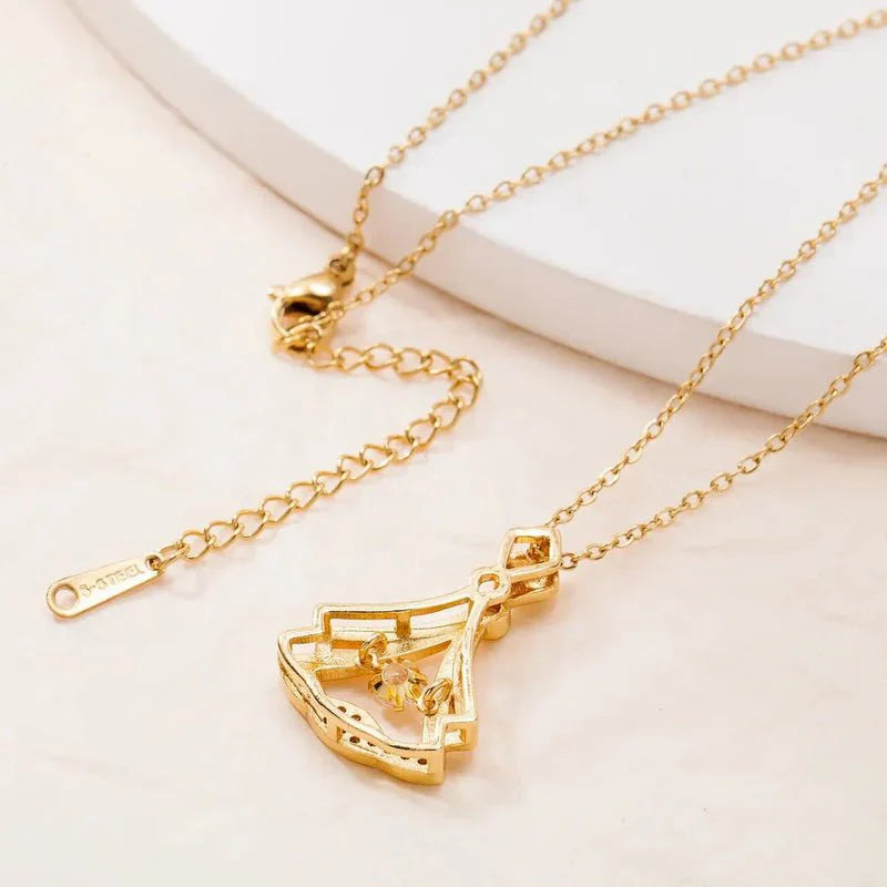 Elegant Rhinestone Pendant Necklace 😍 قلادة أنيقة بقلادة متدلية مرصعة بأحجار الراين 😍