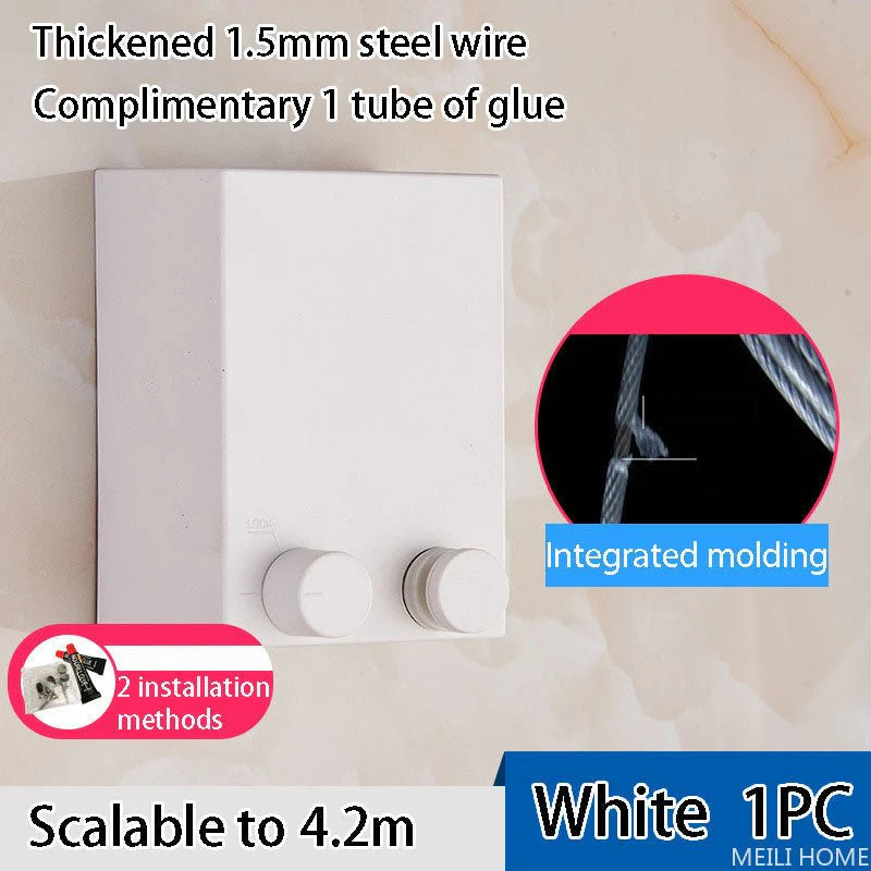 Telescopic Clothesline Clothes Drying Rope حبل غسيل ملابس تلسكوبي قابل للتمديد